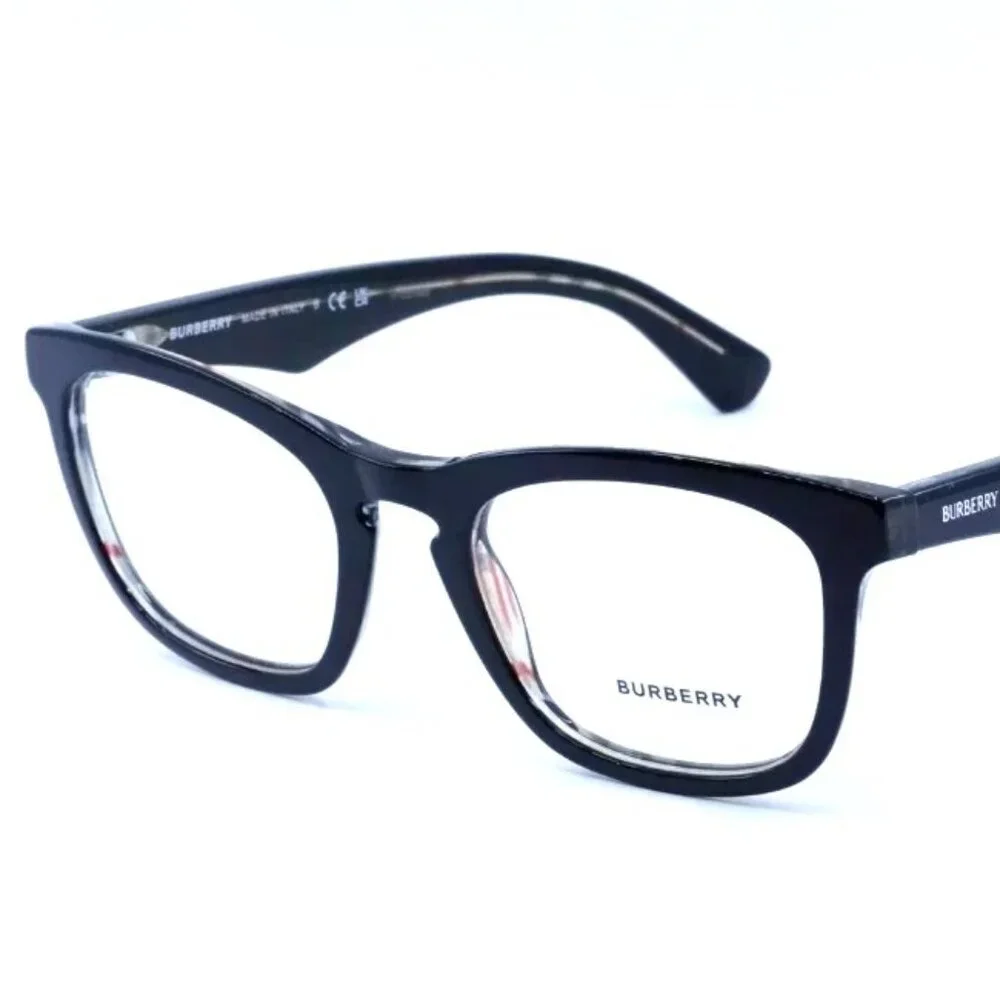 NEW BURBERRY BE2417 4121 - 53 mm – Top Black on Vintage Check Acetate Squar